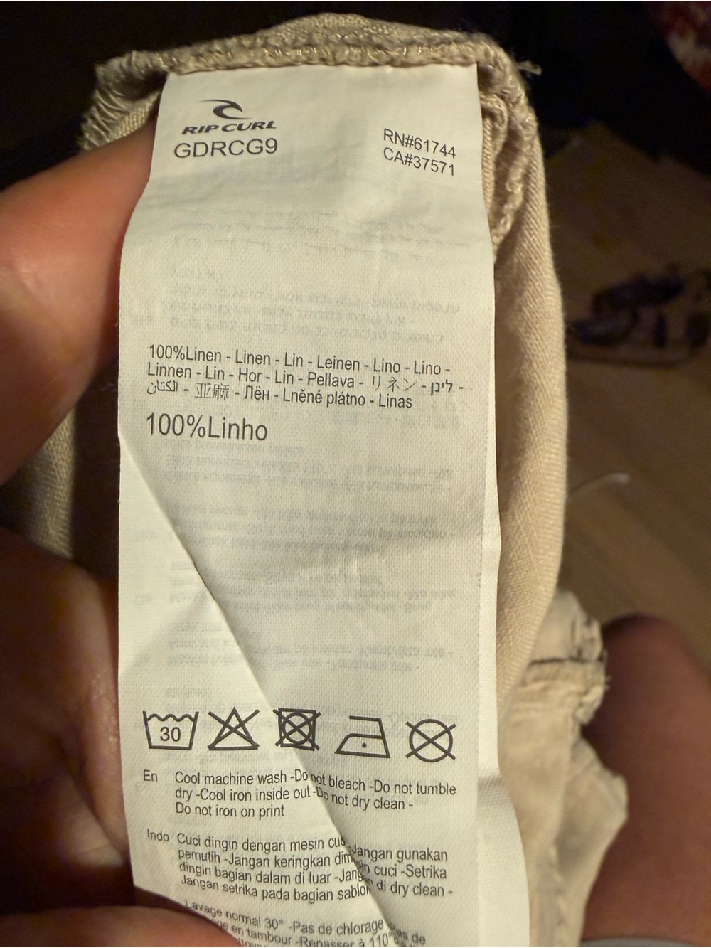 Rip curl women’s utility linen off duty neutral natural boiler suit - Picture 12 of 15